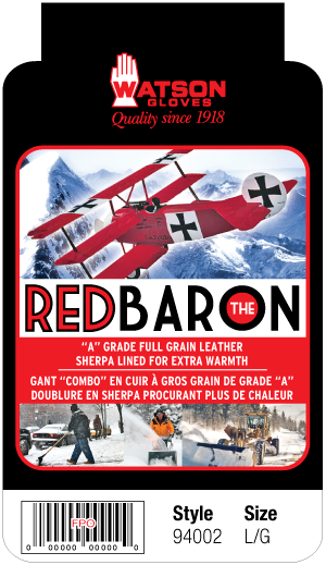 WAT-94002 GLOVE - RED BARON SHERPA LINED