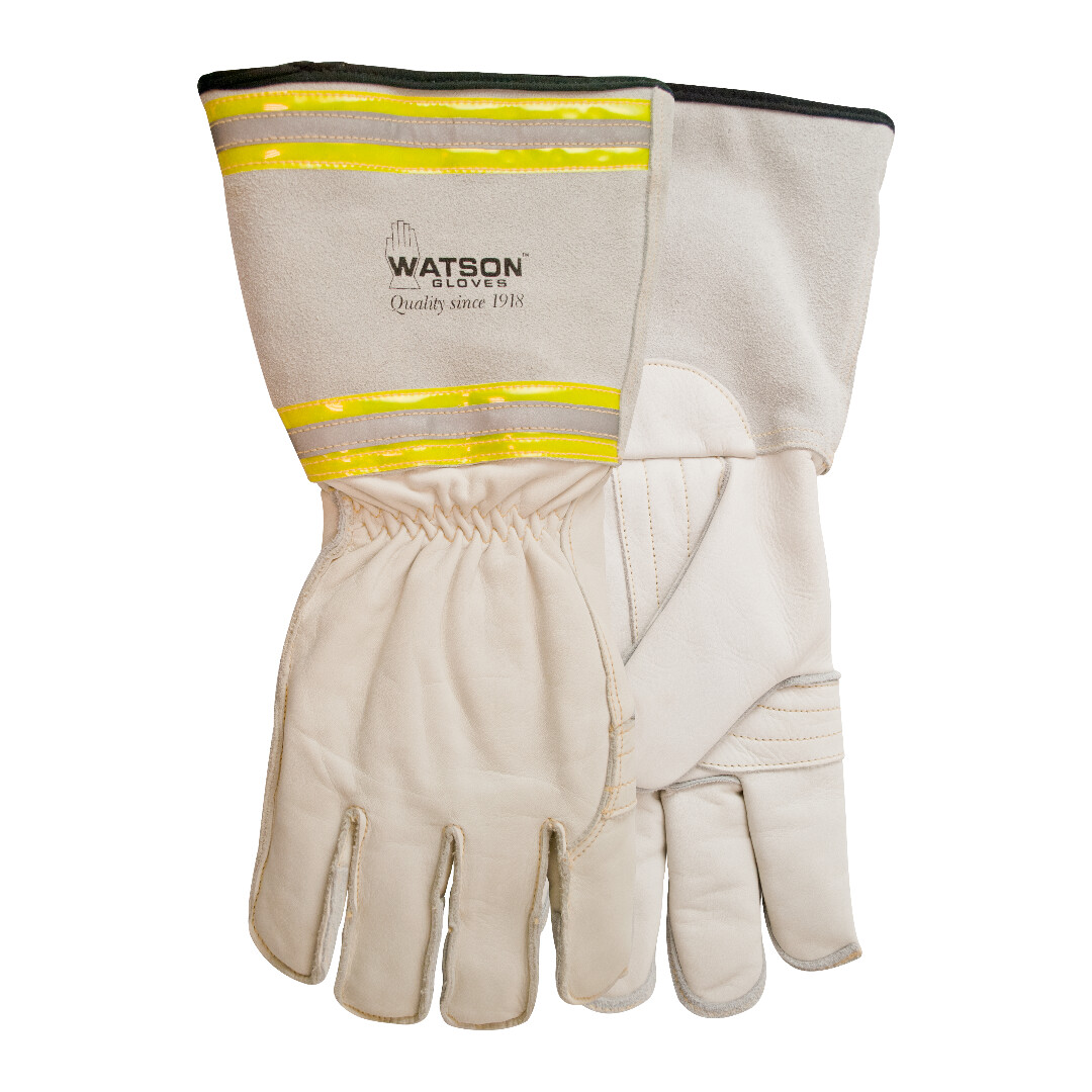 Circuit Breaker Lined Leather Glove, Size: M
