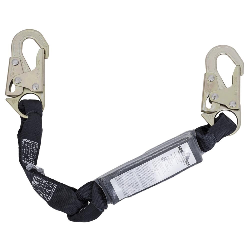 SHOCK ABSORBING LANYARD - SP - SINGLE LEG - SNAP HOOKS - 2.5&#39; (0.8 M) - 110–220 LB CAPACIT