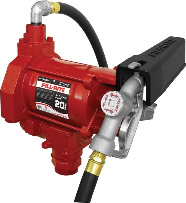 FIL-FR700V 20 GPM 115V AC PUMP, 3/4&quot; x 12&#39; HOSE MANUAL NOZZLE, 1/3 HP