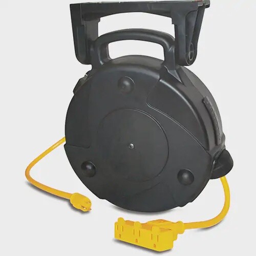 CORD REEL TRIPLE OUTLET 15A 40&#39; 12/3SJTW