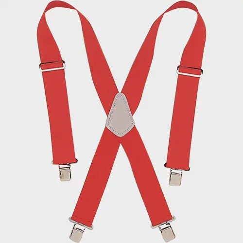 SUSPENDERS HEAVY DUTY WORK RED
