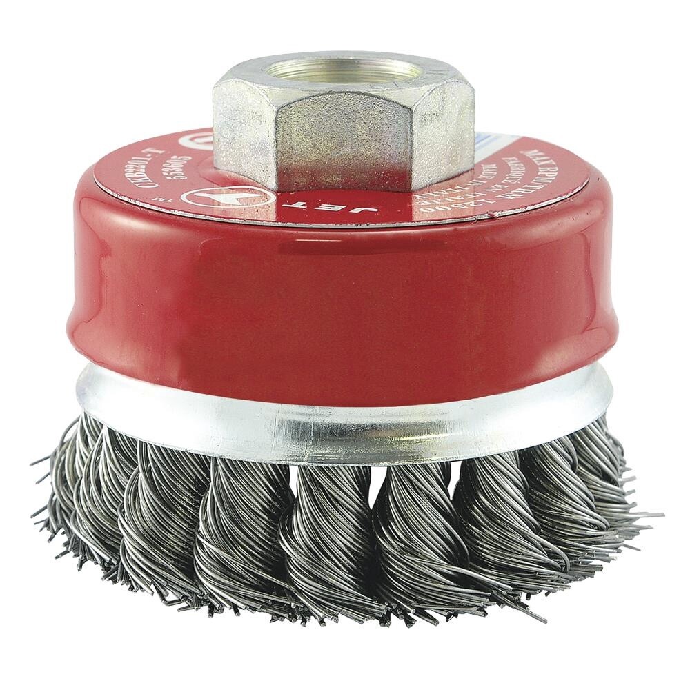 2-3/4&quot; KNOT BANDED CUP BRUSH 5/8&quot; ARBOR