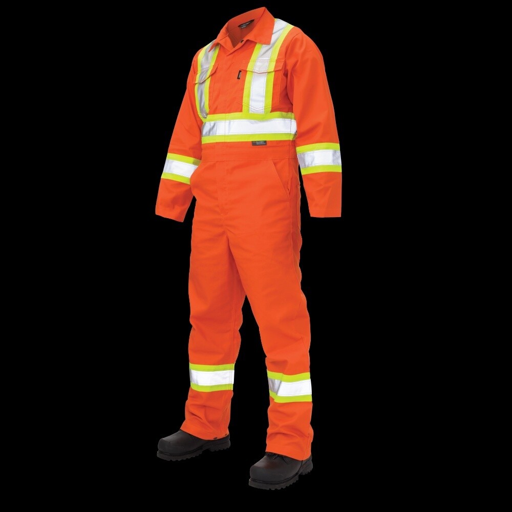 UNLINED SAFETY ORANGE TOUGH DUCK COVERALL