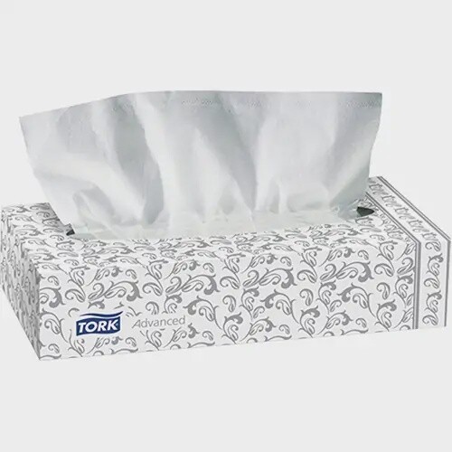 TORK  Facial Tissues, 2 Ply, 7.9&quot; L x 8.2&quot; W, 100 Sheets/Box