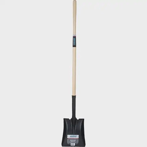 Square Point Shovel, Hardwood, Tempered Steel Blade, Straight Handle, 48&quot; Long