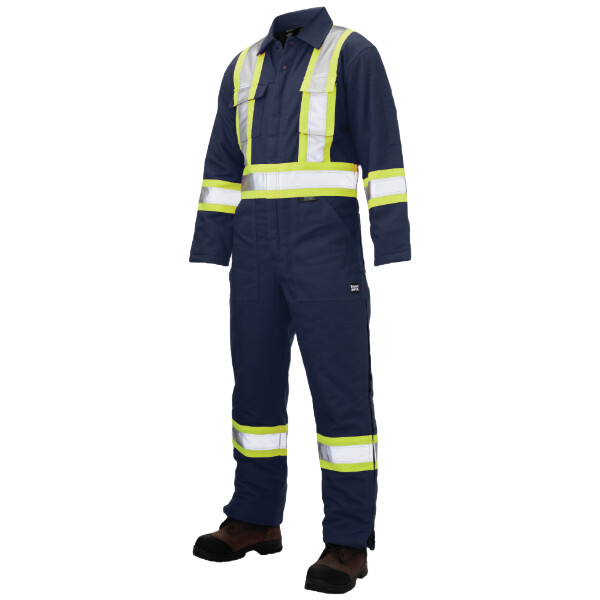 COTTON DUCK INSULATED SAFETY COVERALL NAVY