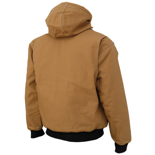 HOODED BOMBER JACKET BROWN