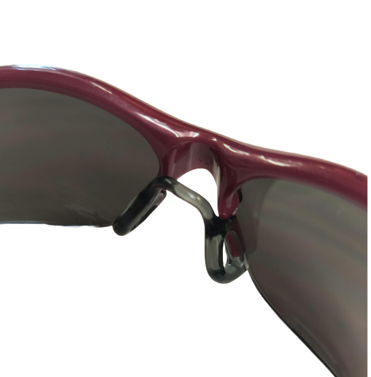 BURGUNDY FRAME SMOKE LENS SAFETY GLASSES