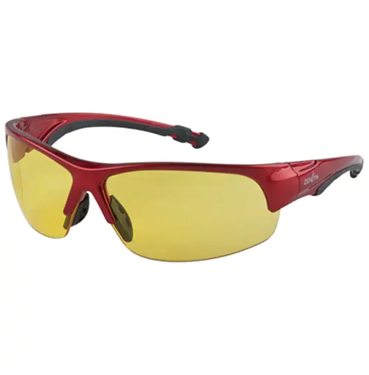 SAFETY GLASSES -  Z1900 SERIES - RED FRAME/AMBER LENS