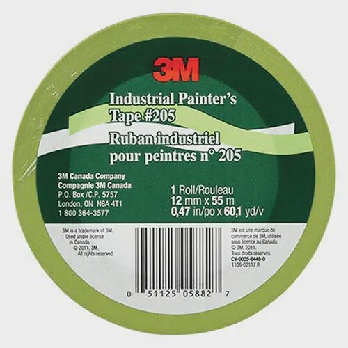 Industrial Painter&#39;s Grade Masking Tape, 12 mm (1/2&quot;) x 55 m (180&#39;), Green