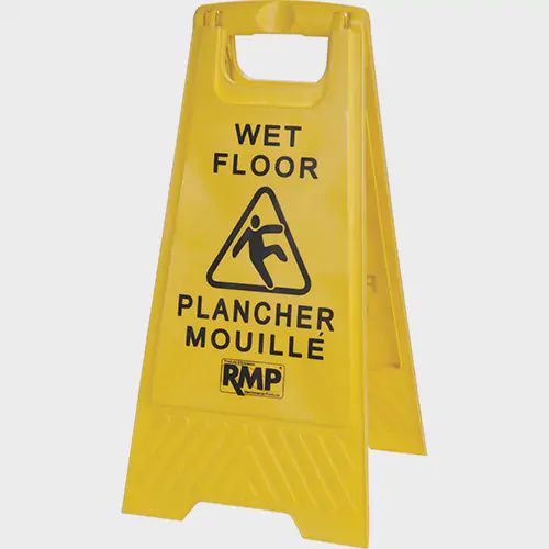 FLOOR SIGN, &quot;WET FLOOR&quot; BILINGUAL