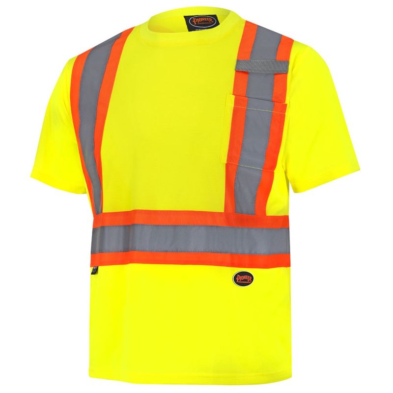 BIRDSEYE SAFETY SHORT SLEEVE T SHIRT HIVIZ YLW/GRN