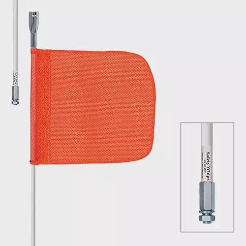 Heavy-Duty Safety Whips, Threaded Mount, 5&#39; High, Orange