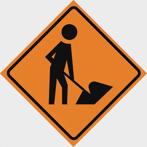 SIGN, 90 CM QUADRAFLX ROLL UP REFL. MEN WORKING