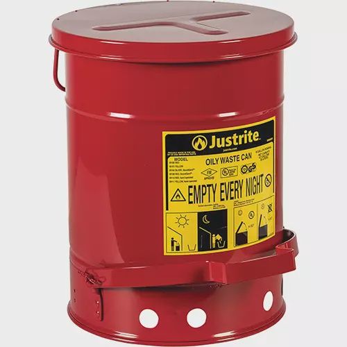 Oily Waste Cans, FM Approved/UL Listed, 6 US Gal., Red