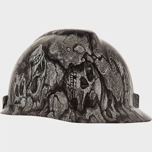 HARD HAT, V GARD, FAST TRAC III SKULLS/BLKWHT