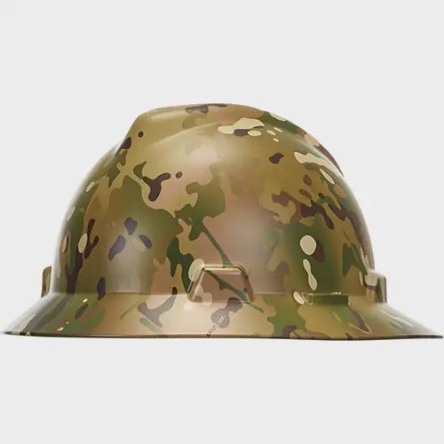 FULL BRIM HARD HAT, V GARD, FAST TRAC III CAMO GRN/BRN