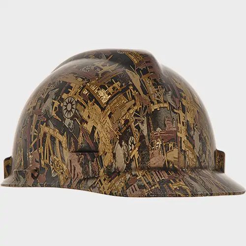 HARD HAT, V GARD, FAST TRAC III, CAMO OIL/BROWN