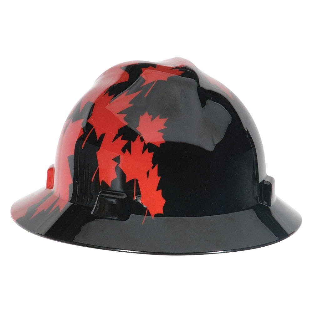 HAT, V-GARD, FAS-TRAC,BLK /RED MAPLE LEAF