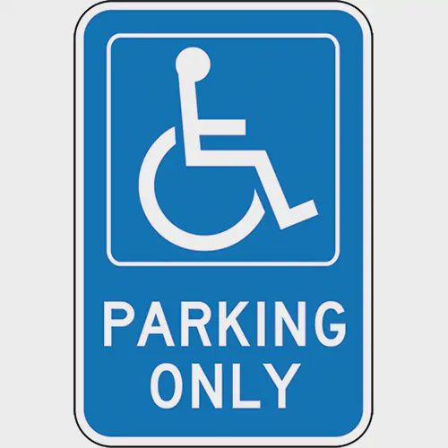 SCN-SEK429 Handicapped Designated Parking Sign, 18" x 12", Aluminum