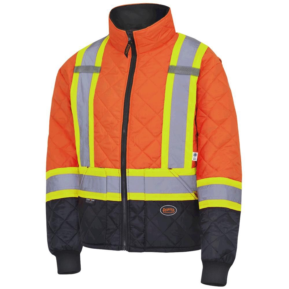 HI-VIZ FREEZER JACKET ORANGE/BLACK, Size: 4XL