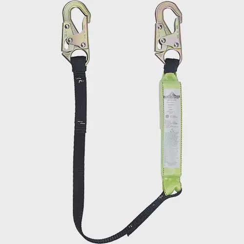 SCN-SHE907 Shock Absorbing Lanyard, 6', Snap Hook Center, Snap Hook Leg Ends, Polyester
