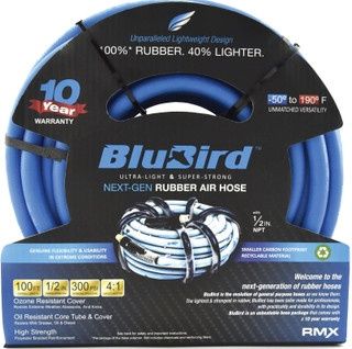 BLB-BB12100 BLUBIRD RUBBER AIR HOSE ASSY 1/2" X 100' 1/2" MALE ENDS