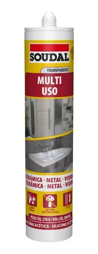 SILICONA TUBO TRANSPARENTE SOUDAL X 280 ML