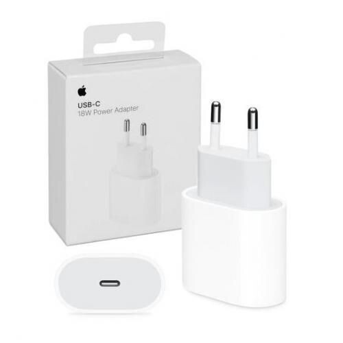 محول طاقة 20 واط USB-C من أبل (للآيفون) - قابس فرنسي - أبيض
