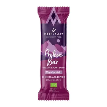 Moonvalley Organic Protein Bar - Bio-Proteinriegel Chocolate-Dipped Raspberry Moonvalley Organic Protein Bar - Bio-Proteinriegel Chocolate-Dipped Raspberry