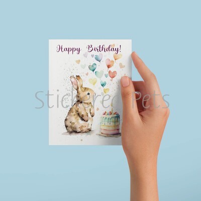 Bunny Happy Birthday Card 1