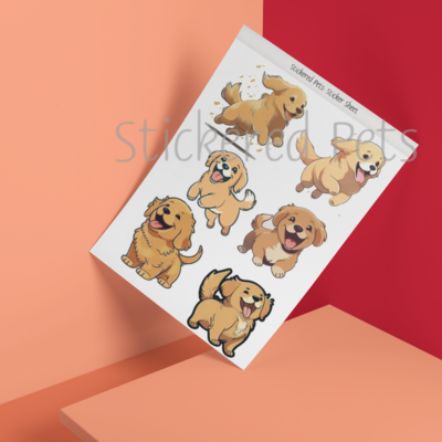 Golden Retriever Sticker Sheet 1