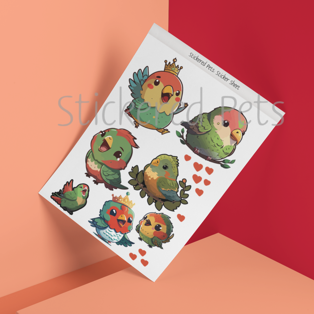 King Parrot Sticker Sheet