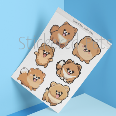 Pomeranian Sticker Sheet 1