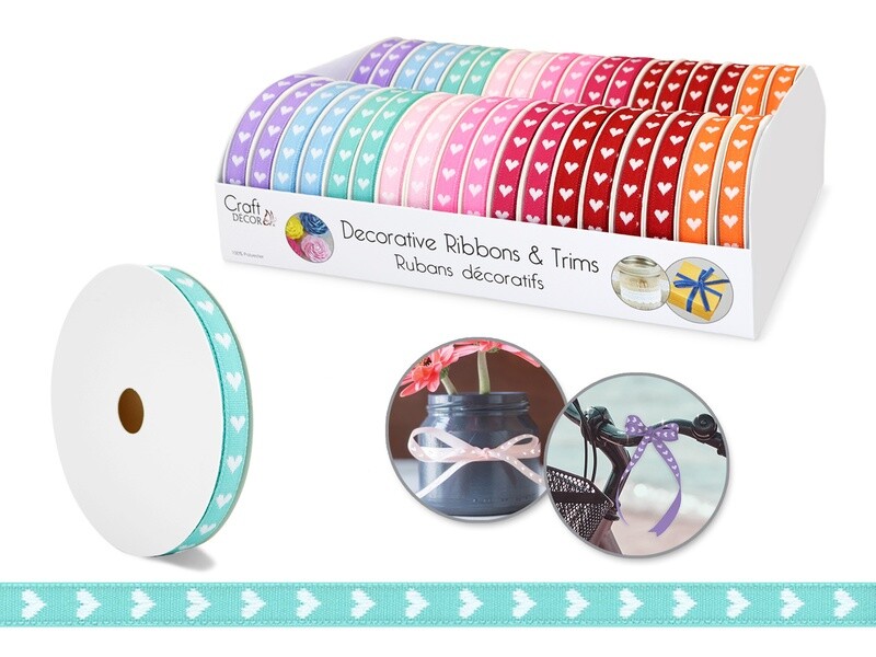 C D. Decorative Ribbon CR122C.  Hearts Medley