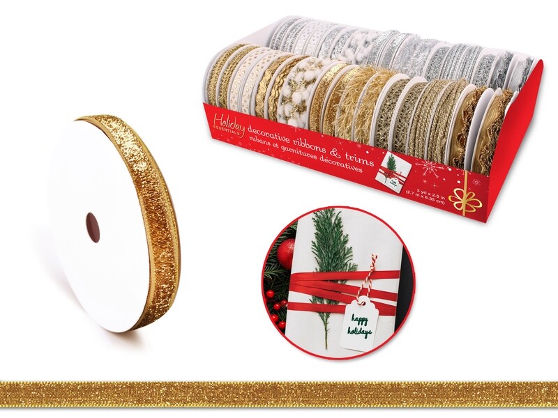 Holiday Ribbons/Trims: 3yds Adornments Asst X36