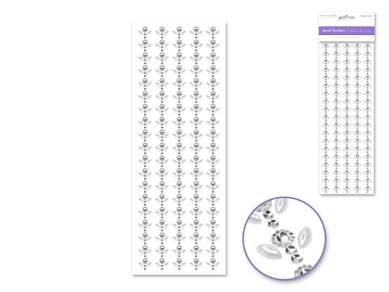 Jewel Borders Pearl Floral Crystal