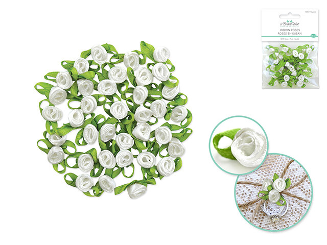 A Brides Wish Ribbon Roses With Bows  36 Pcs