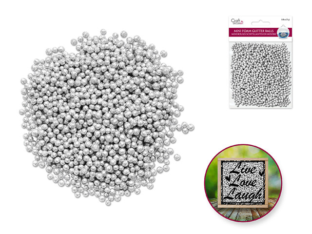Craft Decor: 5mm Mini Glitter Deco Balls 25g (0.88oz) Foam
