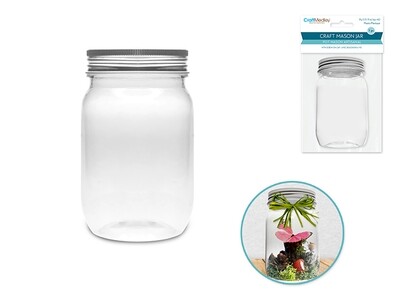 Craft Storage: 5.5x10.5cm (248ml) DIY Plastic Mason Jar w/Alum Top