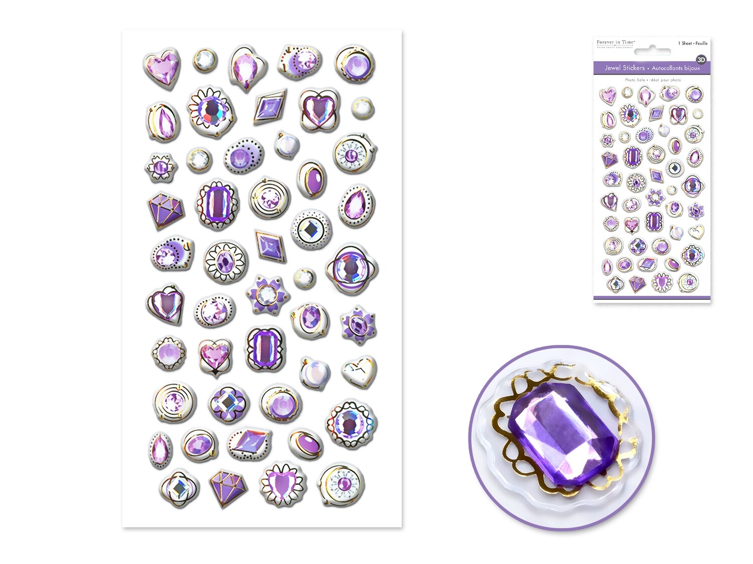 Craft Sticker: 3.8&quot;x6.9&quot; 3D Jewel Adornments