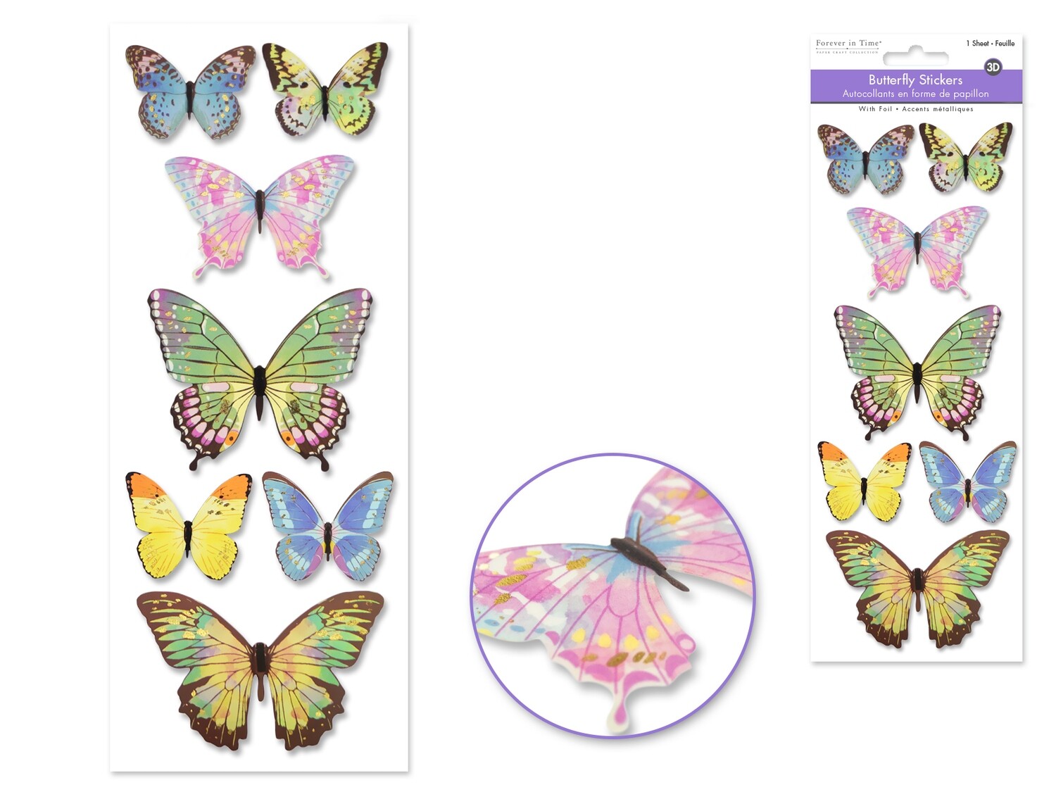 Forever In Time.  Butterfly Stickers.  SS746C. 1 Sheet