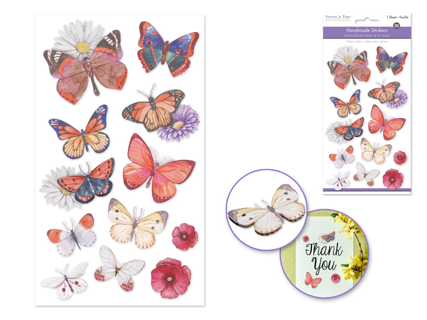 Hand Made Sticker Butterflies