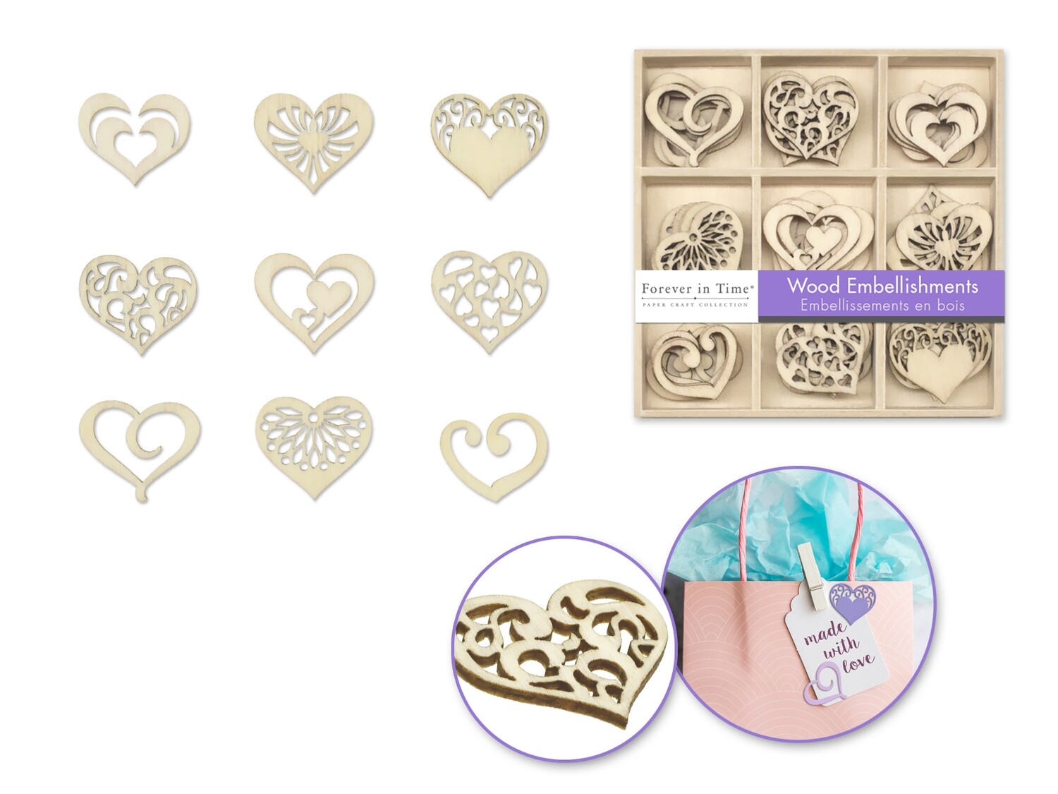 Wood Embellishment Heart