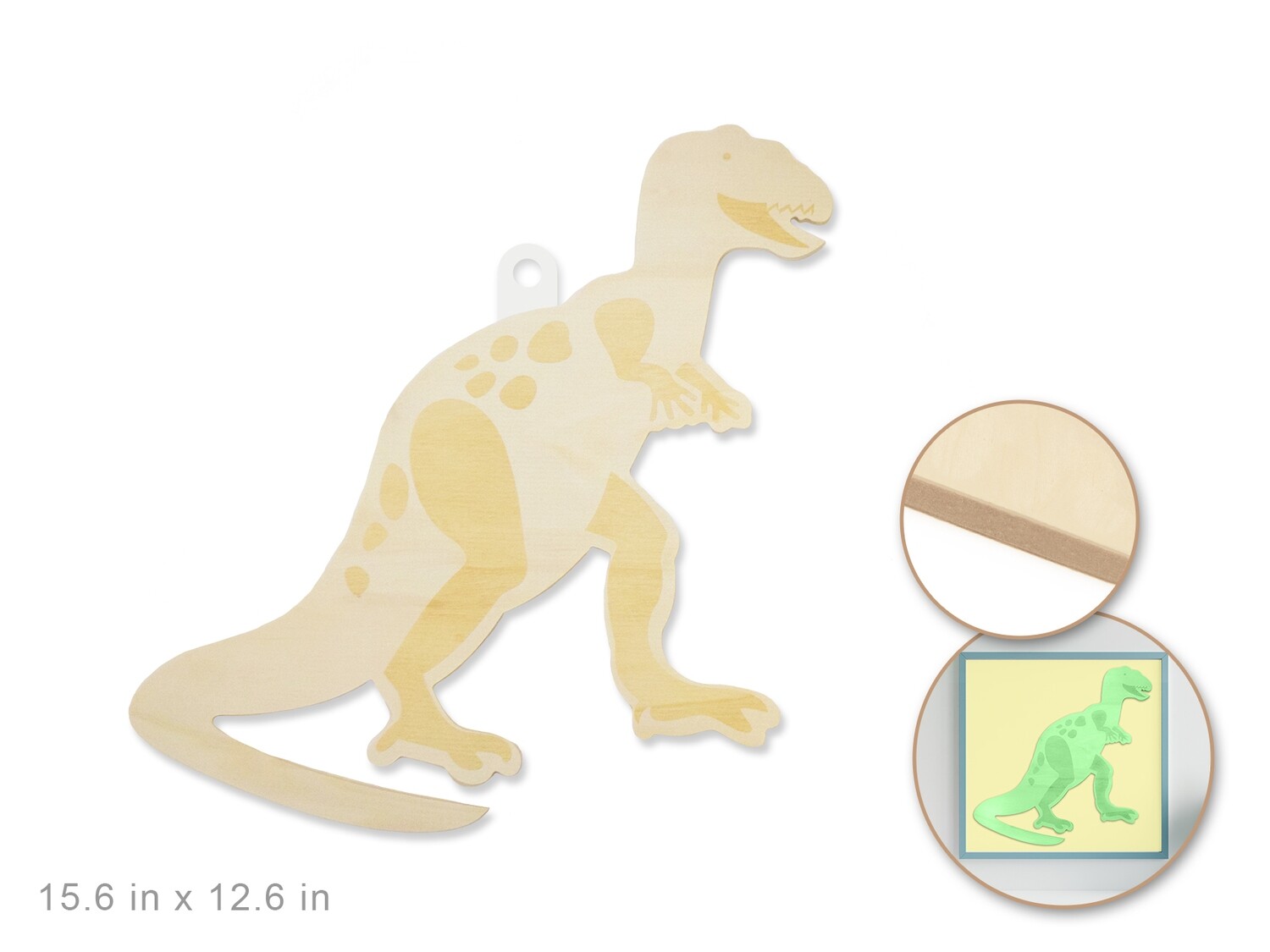 M C. Wood Craft. DIY Laser Etched T Rex. WP170F.