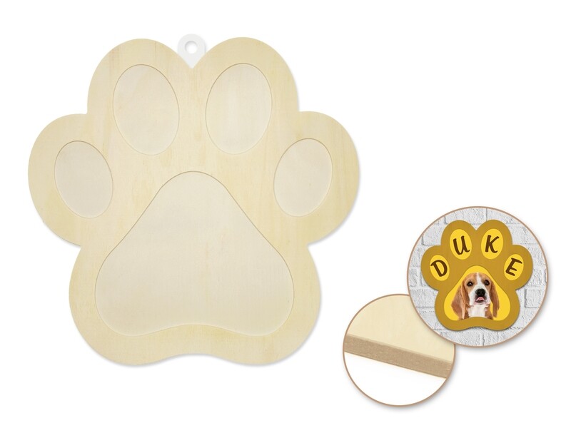 MC.   Wood Panel Paw Print. WP115A