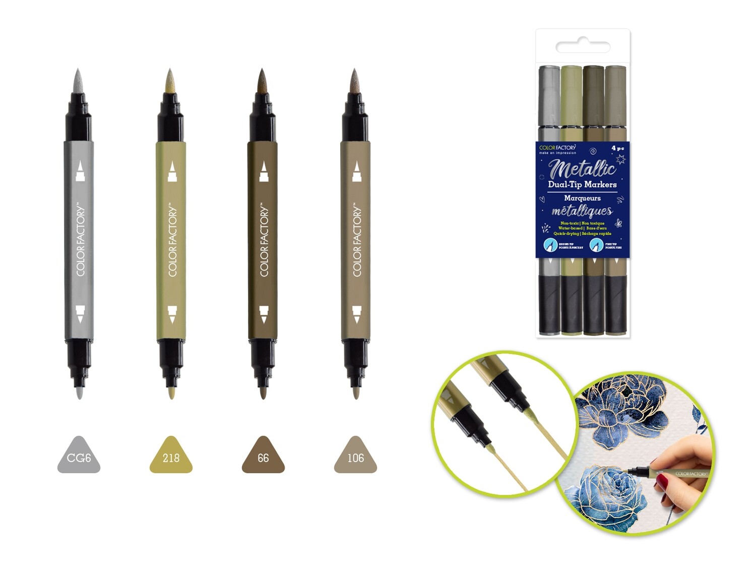 Color Factory Metallic Dual Tip Markers