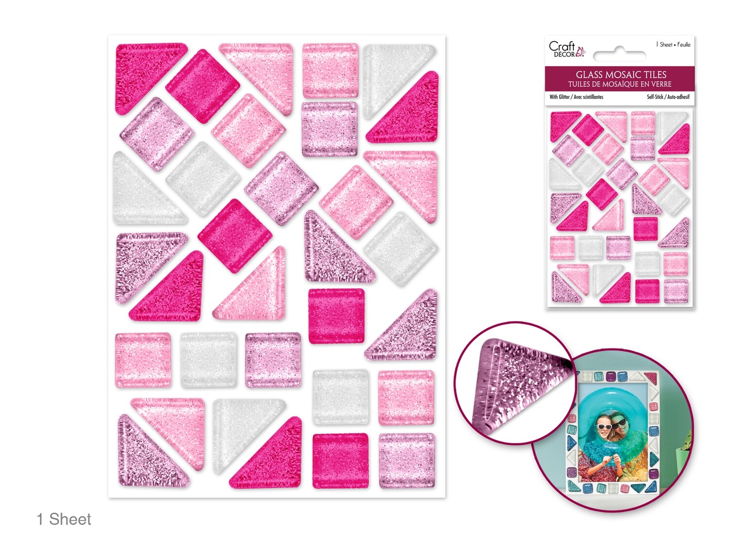 CD Glass Mosaic Tiles. Pinks. CD036B