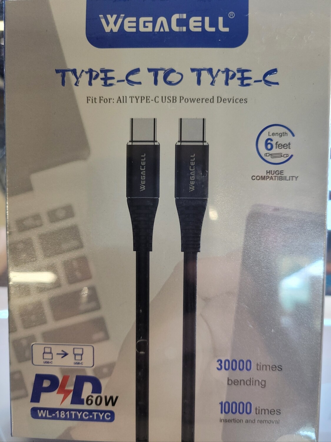 6FT PD CABLE FOR TYPE-C TO TYPE-C